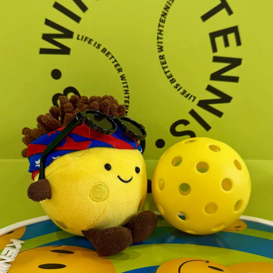 Football plush pendant keychain trendy creative doll headscarf sunglasses removable eight catties eight