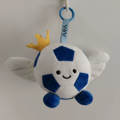 Football plush pendant keychain trendy creative doll headscarf sunglasses removable eight catties eight