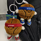 Football plush pendant keychain trendy creative doll headscarf sunglasses removable eight catties eight