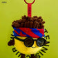 Football plush pendant keychain trendy creative doll headscarf sunglasses removable eight catties eight