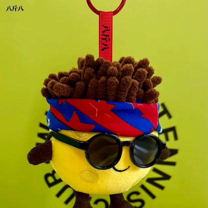 Football plush pendant keychain trendy creative doll headscarf sunglasses removable eight catties eight